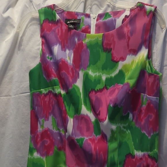 Alyx Womens Sheath Dress Multi Floral Print Sleeveless Stretch Round Neck 8 NWOT - Picture 5 of 12